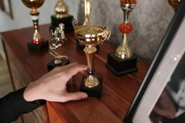 tennis trophy champion